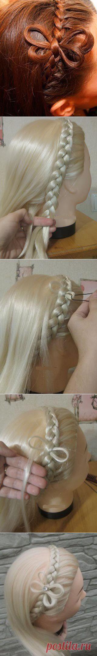 Коса-ободок с бабочкой | Домохозяйки