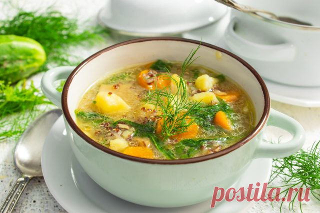 Грибной суп с киноа и шпинатом — Ботаничка