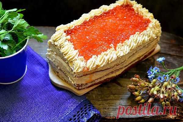 Такой закусочный торт удивит ваших гостей;)) Форшмак из сельди с красной икрой — Вкусные рецепты