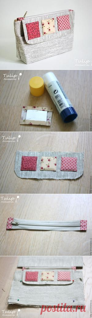 Создание льняной косметички с двумя отделениями - Ярмарка Мастеров - ручная работа, handmade
