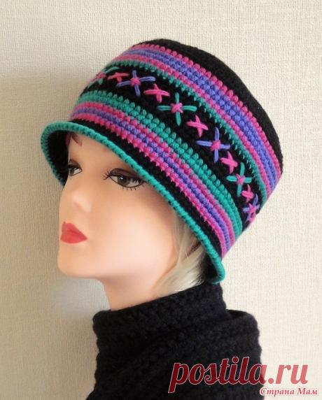Шапка-шляпка от Ольги Щепетильниковой. Крючком. / Страна Мам