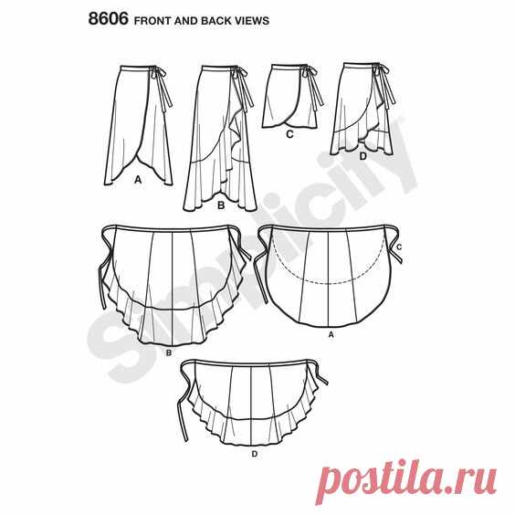 Юбка на запАх! Схемы выкроек и идеи пошива | Юлия о шитье | Яндекс Дзен