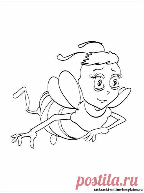 Картинка-раскраска Би Муви / Bee Movie | Раскраски для детей