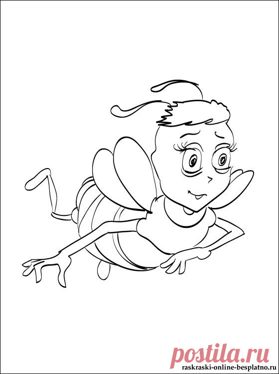 Картинка-раскраска Би Муви / Bee Movie | Раскраски для детей