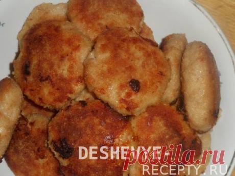Рецепт: Хрустящие котлетки из куриного фарша в духовке без лука