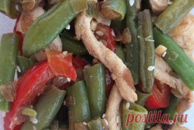 Теплый салат с курицей и стручковой фасолью рецепт – китайская кухня: основные блюда. «Еда»