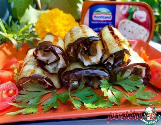 Баклажаны гриль с грибами и сыром – кулинарный рецепт