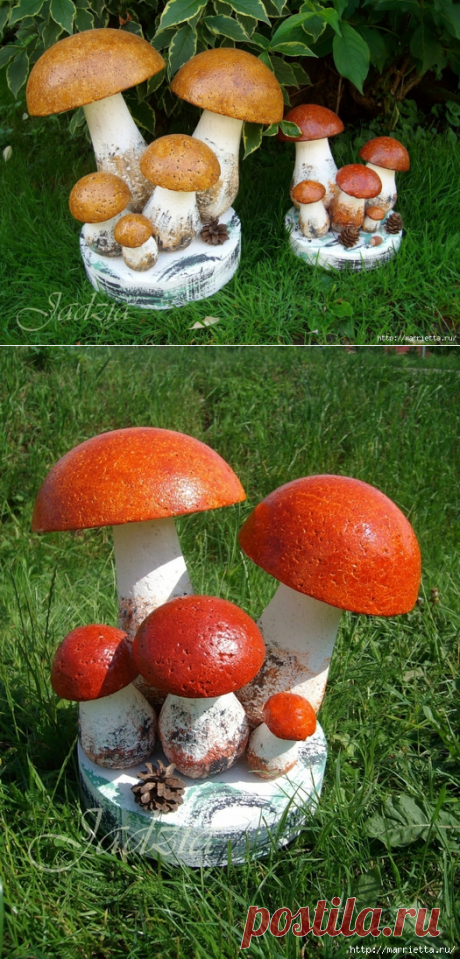 Как сделать грибочки из пенопласта и монтажной пены