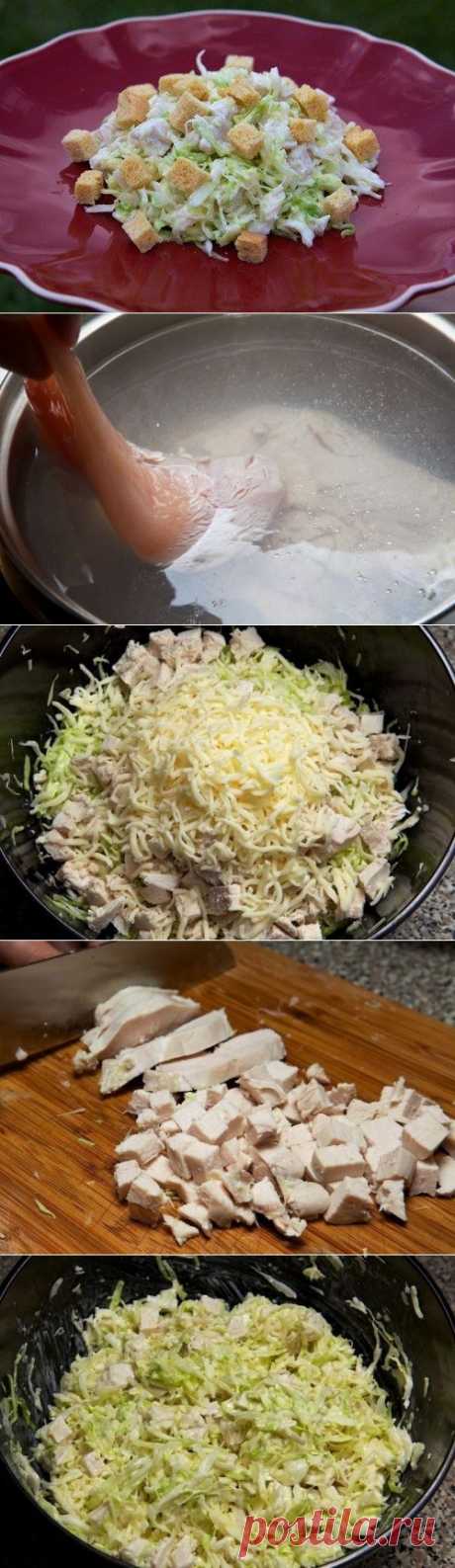 Как приготовить салат из свежей капусты с курицей - рецепт, ингридиенты и фотографии