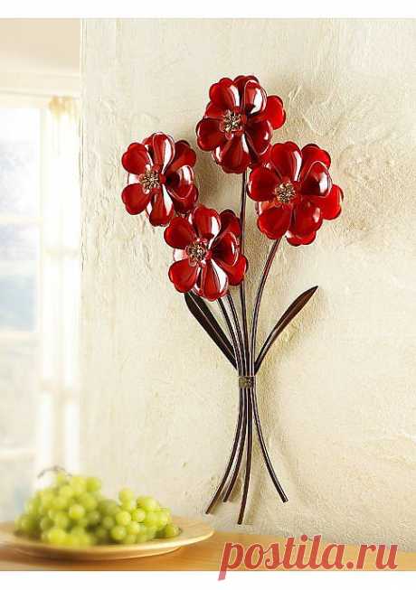 Настенный декор &quot;Букет&quot;. Размер ок. 66х40х4 см