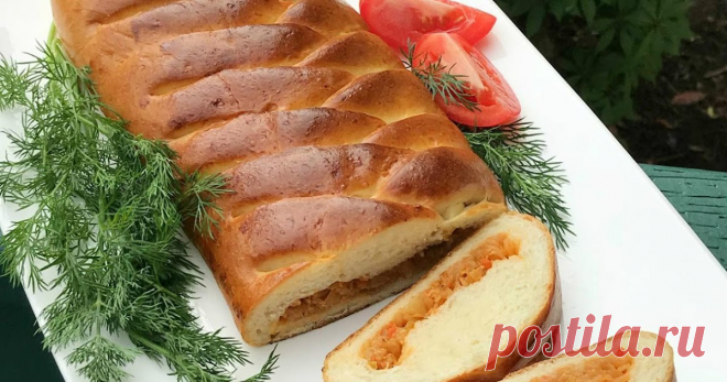Плетёнка с капустой        Сегодня у меня вкусная дрожжевая выпечка, а точнее готовила я плетёнку с капустой!    Тесто:  2 ч.л. сухих дрожжей  250 мл. теплого м...
