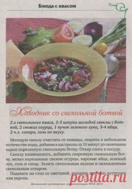 Холодник со свекольной ботвой
