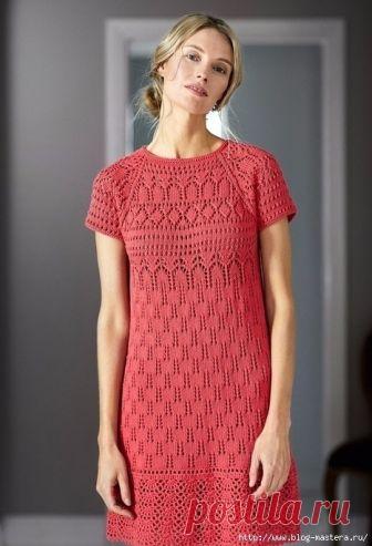 Стильное платье (туника) с комбинированными узорами, вязанное от горловины. Крючком. / Обсуждение на LiveInternet - Российский Сервис Онлайн-Дневников