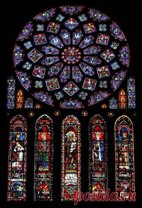 Chartres Cathedral. The north rose window was a gift from Queen Blanche of Castille in 1230. | Arnold Roshto приколол(а) это к доске stained glass