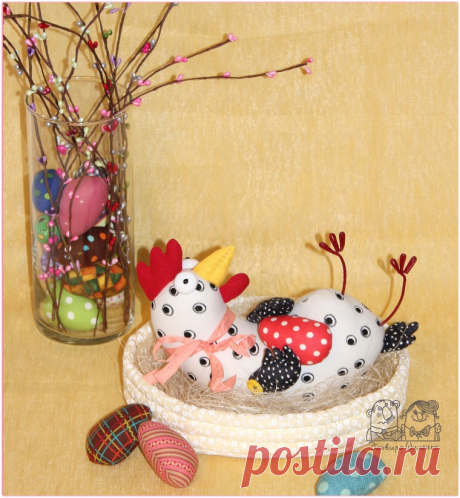 Шьём пасхальную курочку в корзинке