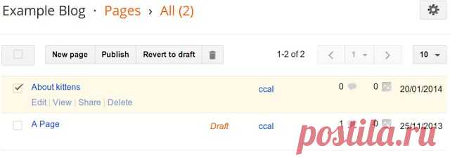 Blogger: Панель инструментов