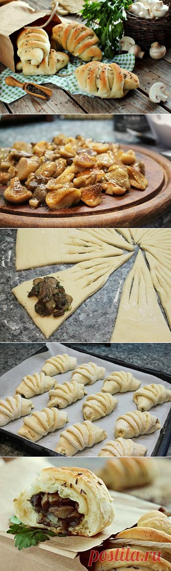 Постные пирожки с грибами