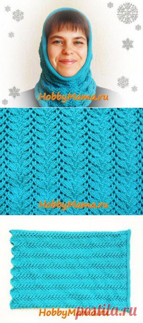 Ажурный снуд круговыми спицами. Описание вязания, схема узора для снуда | HobbyMama