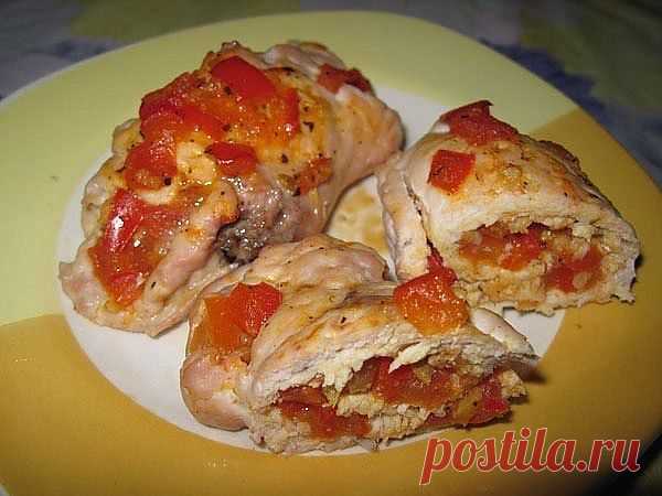 Куриные рулетики с болгарским перцем &raquo; Кулинарные рецепты