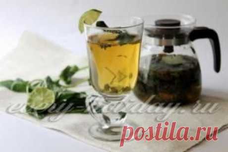 Зелёный чай с мятой и лаймом