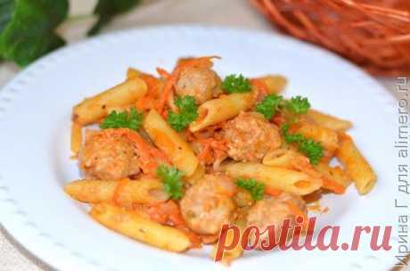 Макароны по-флотски с фрикадельками