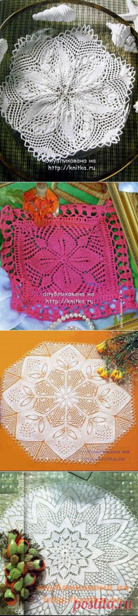 Вязаные салфетки со схемами вязания спицами на knitka.ru - вязание спицами бесплатно.