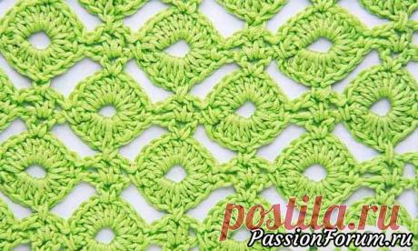 Узор «Колечки» - запись пользователя Фантазии крючком (Полина) в сообществе Вязание крючком в категории Вязание крючком для начинающих Вязаный крючком узор из колечек выглядит очень красиво и подходит для вязания прямого полотна.      Соединенные внизу значки обозначают столбики на 1 петле основания. Журнал «Маленькая Diana. Спецвыпуск» № 4/2015