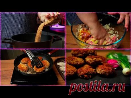КОТЛЕТЫ из ГРЕЧКИ и ФАРША | Простой РЕЦЕПТ Гречаников - YouTube