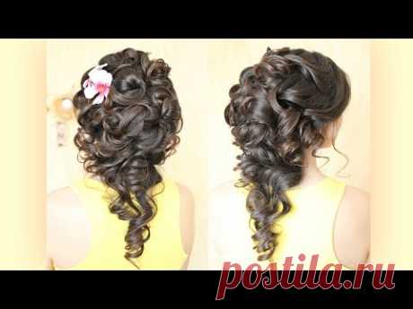 Hairstyle for medium hair - Свадебная причёска на тёмных волосах - Hairstyles by REM