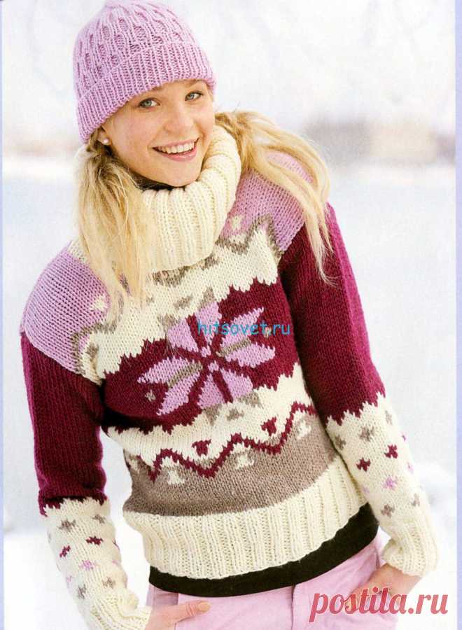Вязаный свитер с орнаментом - Хитсовет