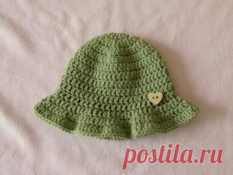 VERY EASY simple crochet baby sun hat tutorial - summer baby hat