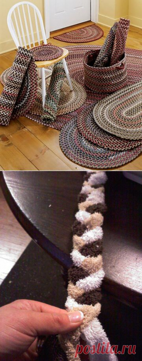 коврик из косичек