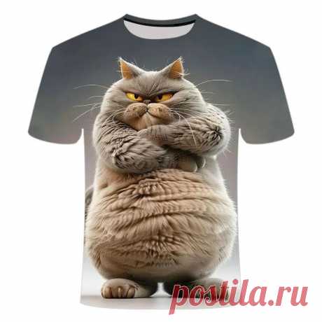 Мужская свободная футболка с принтом 3D Funny Cat - Короткие рукава, круглый вырез, повседневная летняя одежда – купить по низким ценам в интернет-магазине Джум Мужская свободная футболка с принтом 3D Funny Cat - Короткие рукава, круглый вырез, повседневная летняя одежда – продажа товаров по низким ценам в каталоге товаров со всего мира. Бесплатная доставка и большой выбор.