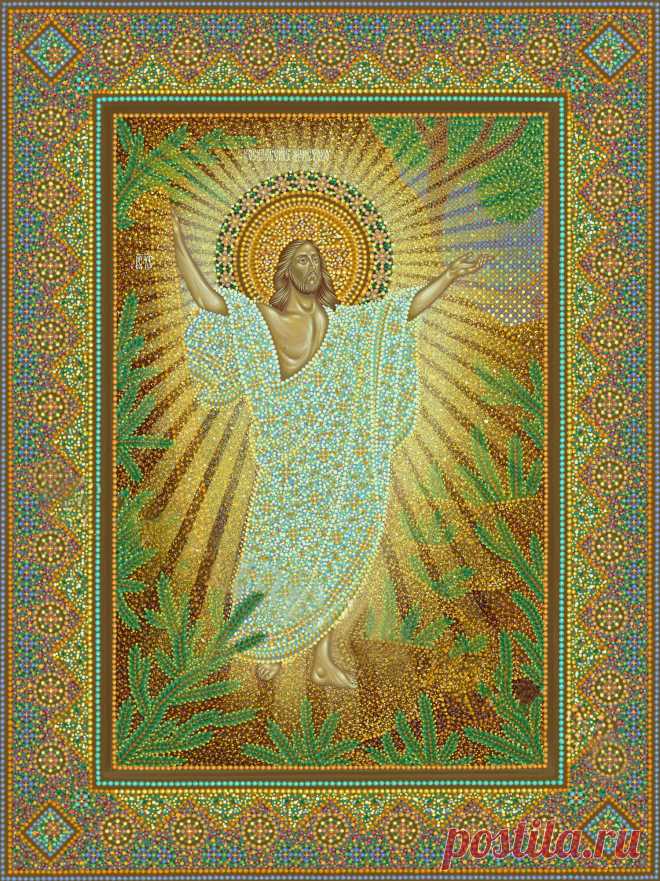 "Праздников Праздник". Пасхальная радость светлого Христова Воскресения. Иконописец: Юрий Кузнецов