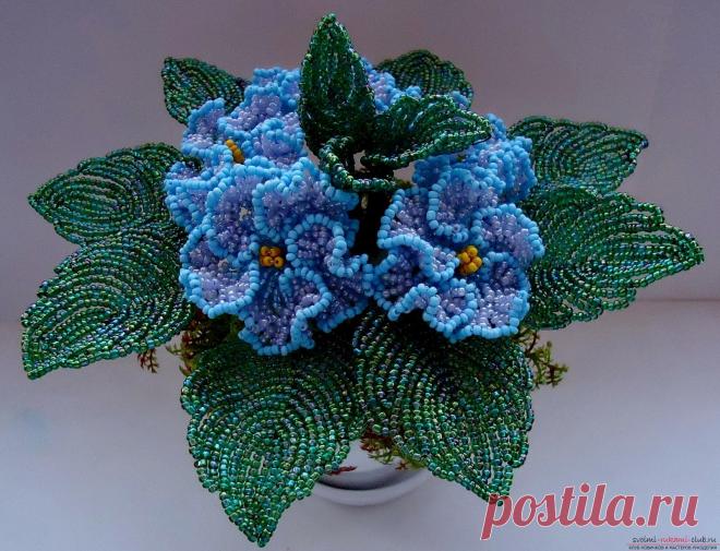 Схемы плетения бисером - цветок фиалки своими руками, схема для плетения