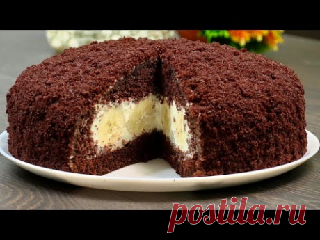 Bananli tort resepti. Торт с  бананом . banana cake