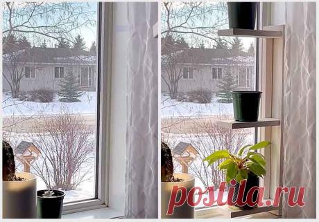 Вертикальная оконная полка для цветов