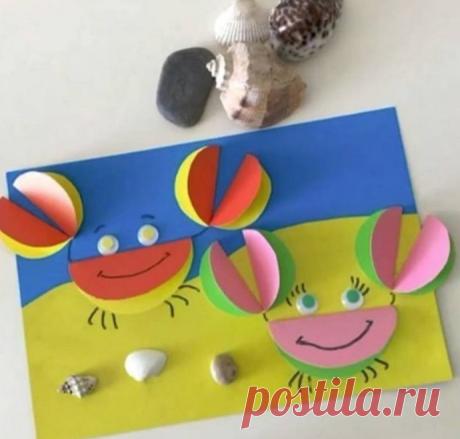 Объемная аппликация из кругов из цветной бумаги — Поделки с детьми