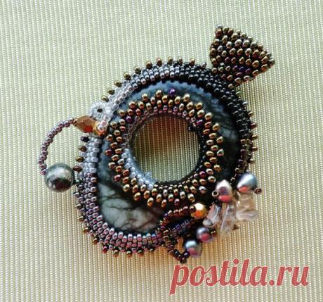 (2) OOAK Freeform Peyote Pendant - Beadwoven jewelry - Grey Hues