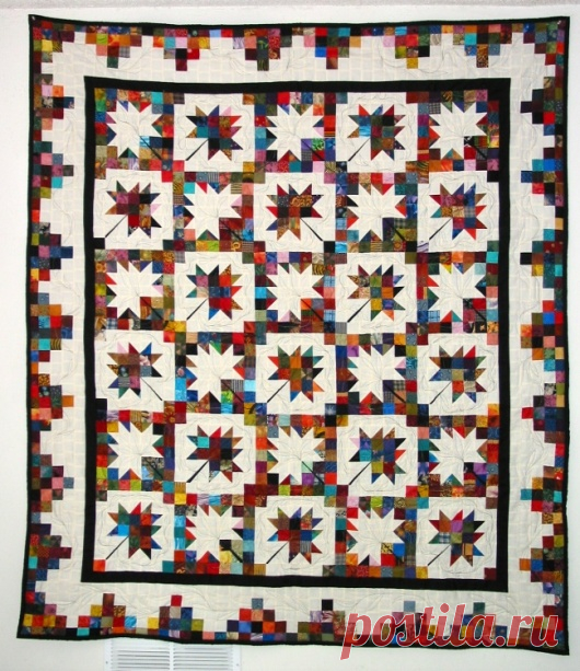 Scrappy Maple Leaf Quilt |