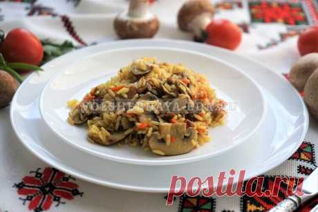 Постный плов с грибами Считаете, вкусный плов обязательно должен быть с мясом, да чтобы побольше? А вот и нет! Невероятный, сытный, богатый, очень насыщенный и источающий море ароматов – это абсолютная реальность, если речь идет о постном плове с грибами.