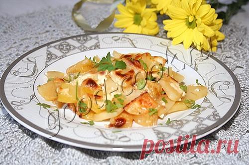 Хорошая кухня - картофель запеченный с жареным луком. Кулинарная книга рецептов. Салаты, выпечка.