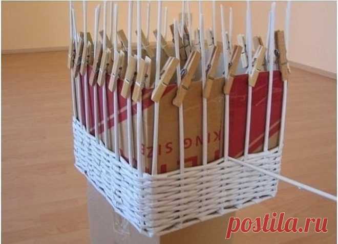 Плетем корзинки из газет