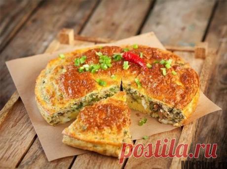 Диетический пирог с рыбными консервами