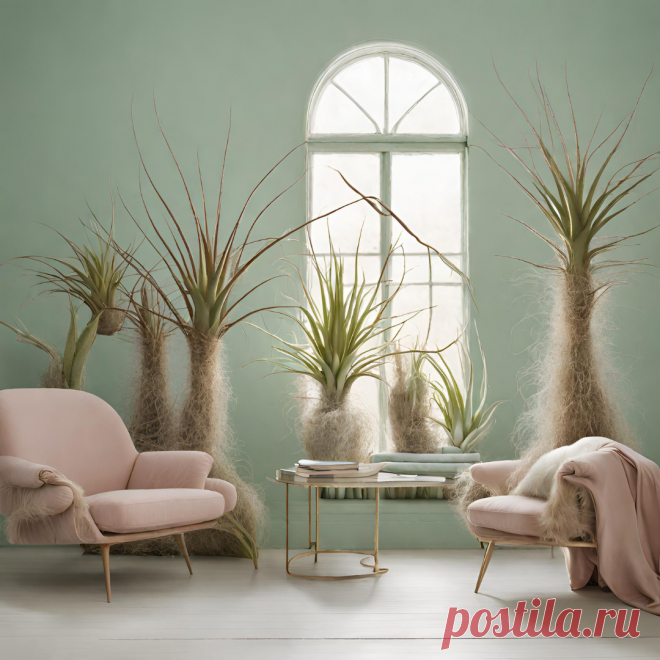 20 фото: тилландсия атмосферная в интерьере | Комнатные цветы и растения