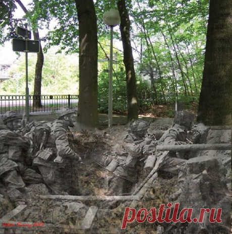 Фотограф Адам Суррей совместил старые военные снимки