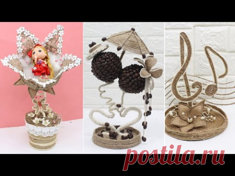 5 Jute craft ideas | Home decorating ideas | Jute showpiece idea