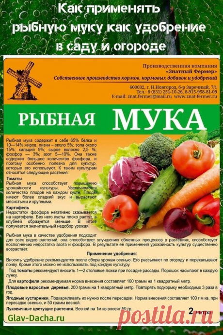 Как применять рыбную муку как удобрение для разных растений
