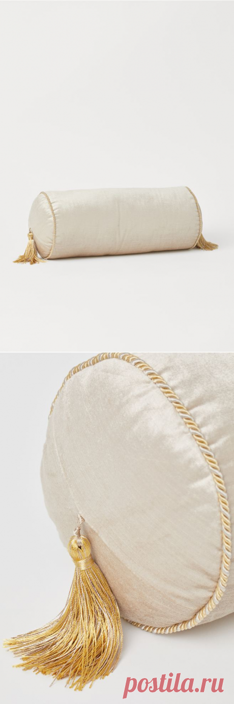 Velvet cushion with tassels - Light beige - Home All | H&M GB