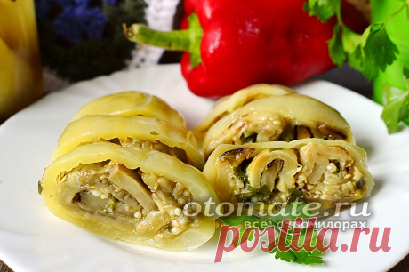 Баклажановые рулетики в сладком перце - очень вкусная и пикнатная закуска, приготовленная на зиму. Рецепт с фото поможет в ее приготовлении.